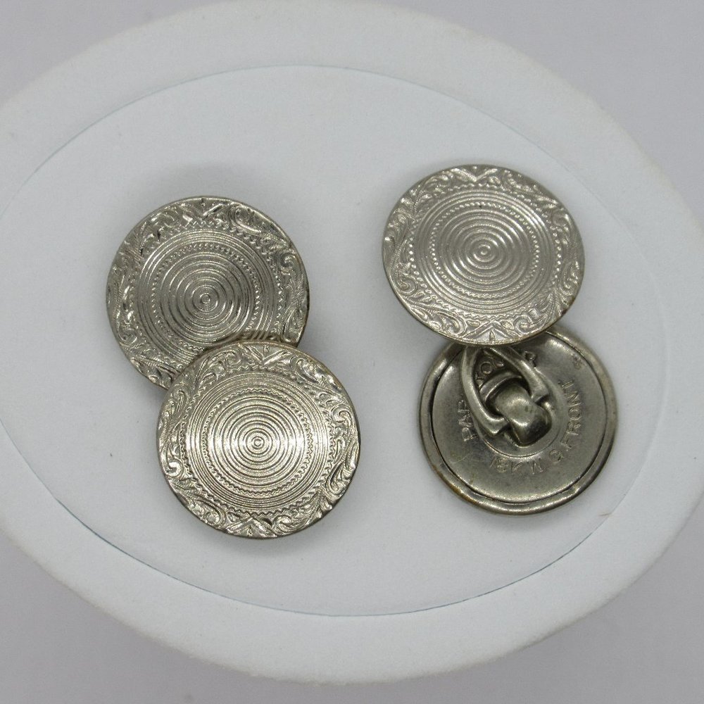18K White Gold Front Park Rogers Cuff links